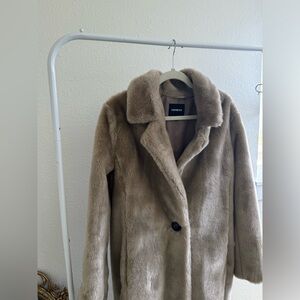 Winter long faux fur coat